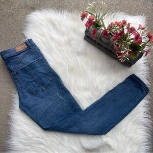 Express High Rise Ankle Crop Distressed Jeans Size 4